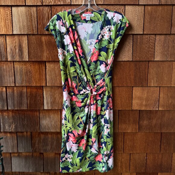EUC Tommy Bahama Clara Floral Print Faux Wrap Dress in Women's Small - Picture 2 of 10